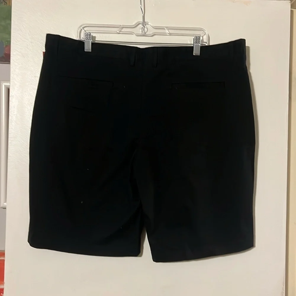 Merona mens flat front stretch black shorts NWT